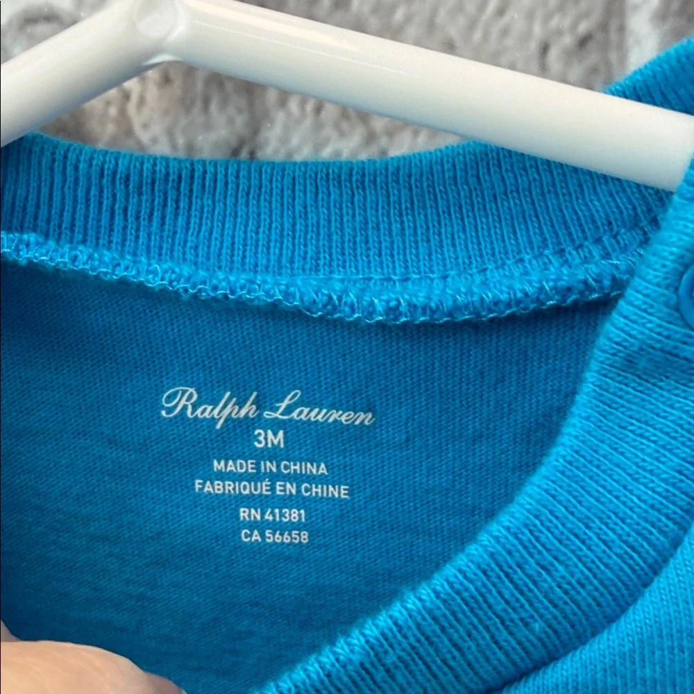Baby Boy's Ralph Lauren‎ Kids Teal T-Shirt with Yellow Logo